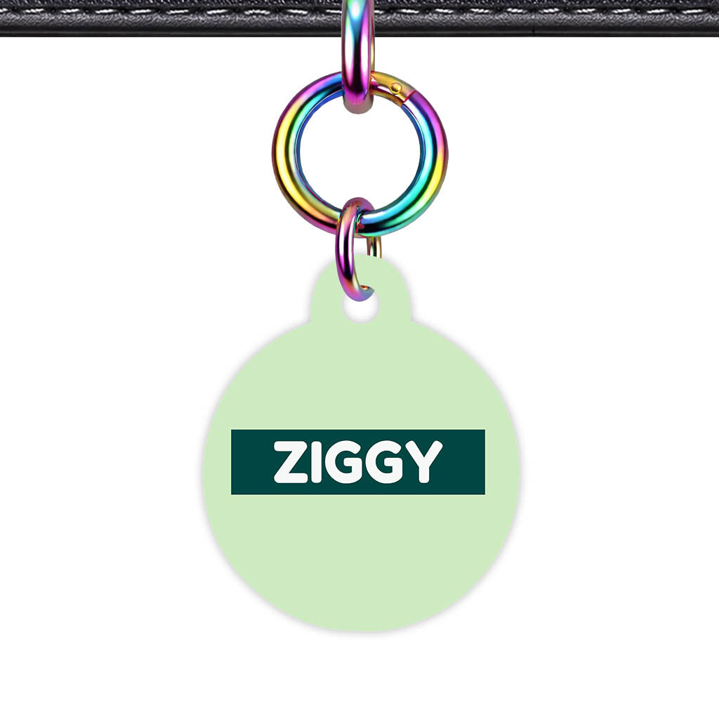 Green Pastels QR Smart Pet Id Tag (Dog Tag & Cat Tag)