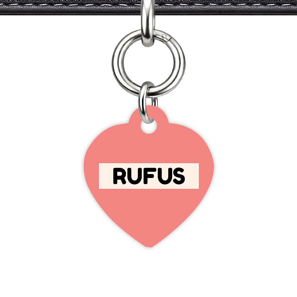 Warm Pink Classic Pet Id - detail view