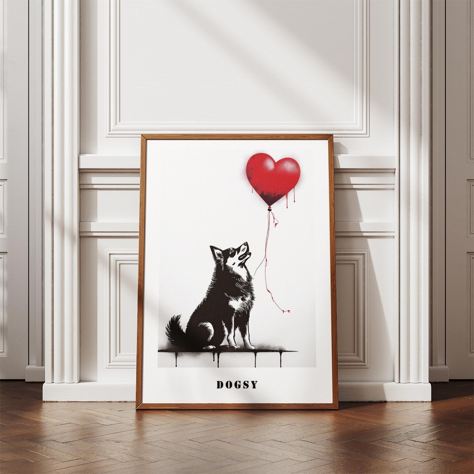 Finnish Lapphund DOGSY Series inspired by the Art of Banksy with text Dogsy image 4