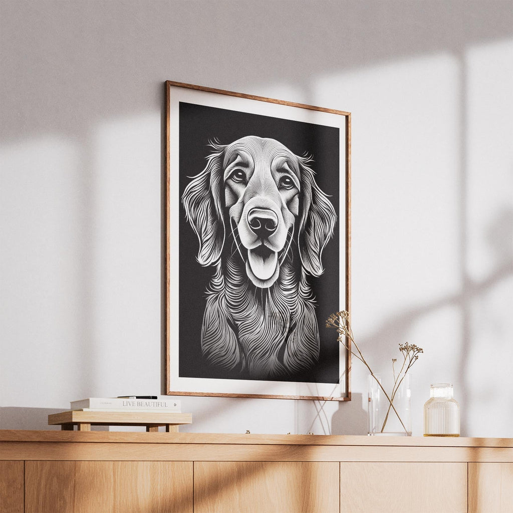 Irish Setter Line Dog Series in Black and White image 5