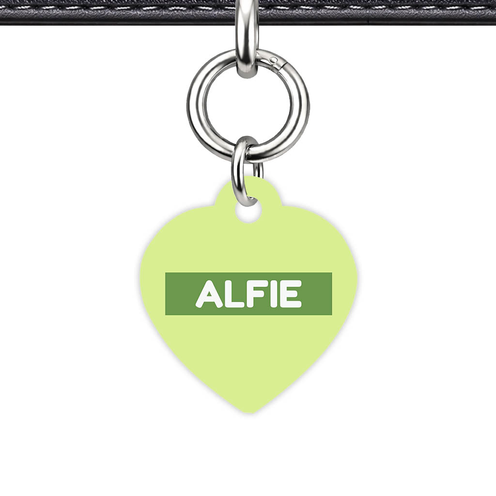 Soft Lime Classic Pet Id - detail view