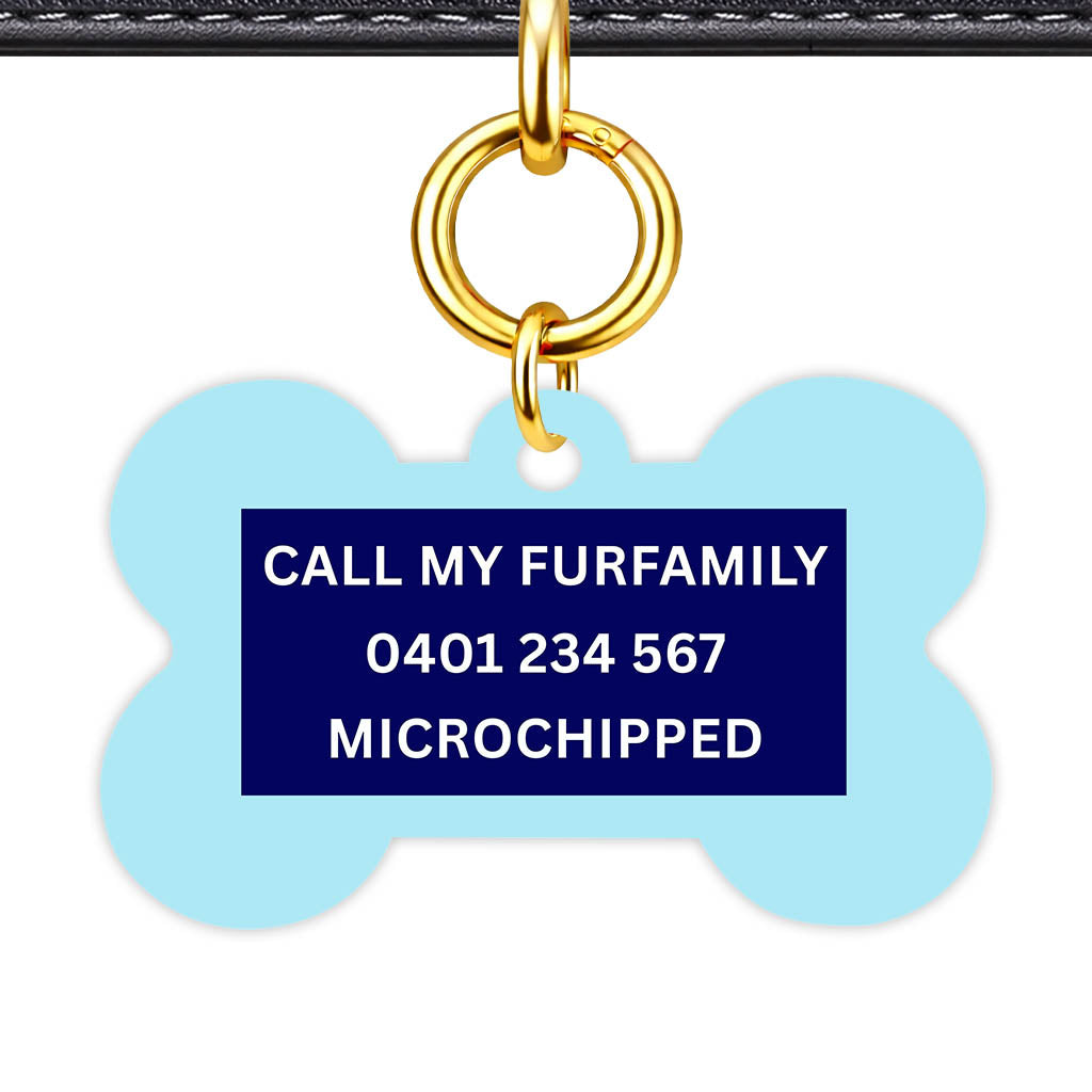 Light and Navy Blue Classic Pet Id (Dog Tag & Cat Tag)