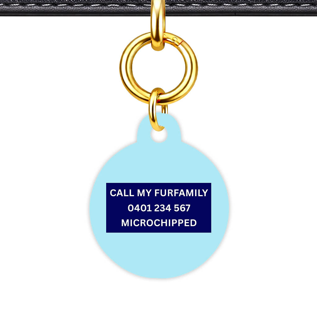 Light and Navy Blue Classic Pet Id (Dog Tag & Cat Tag)