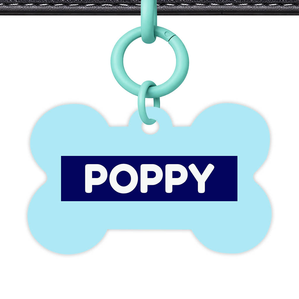Light and Navy Blue Classic Pet Id (Dog Tag & Cat Tag)