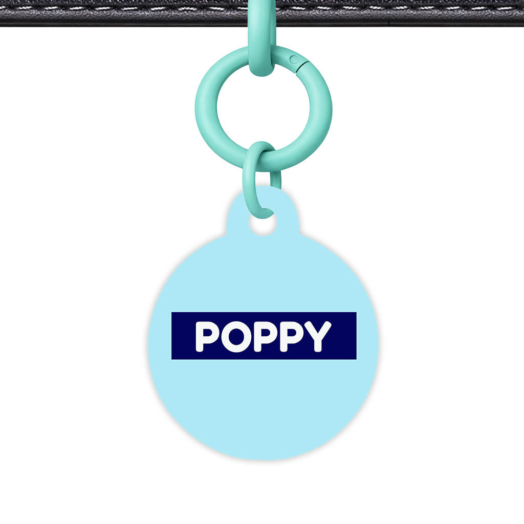 Light and Navy Blue QR Smart Pet Id Tag (Dog Tag & Cat Tag)
