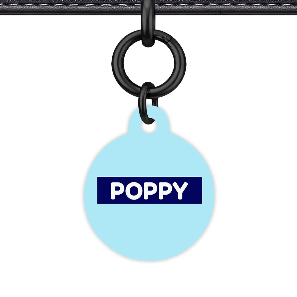 Light and Navy Blue QR Smart Pet Id Tag (Dog Tag & Cat Tag)