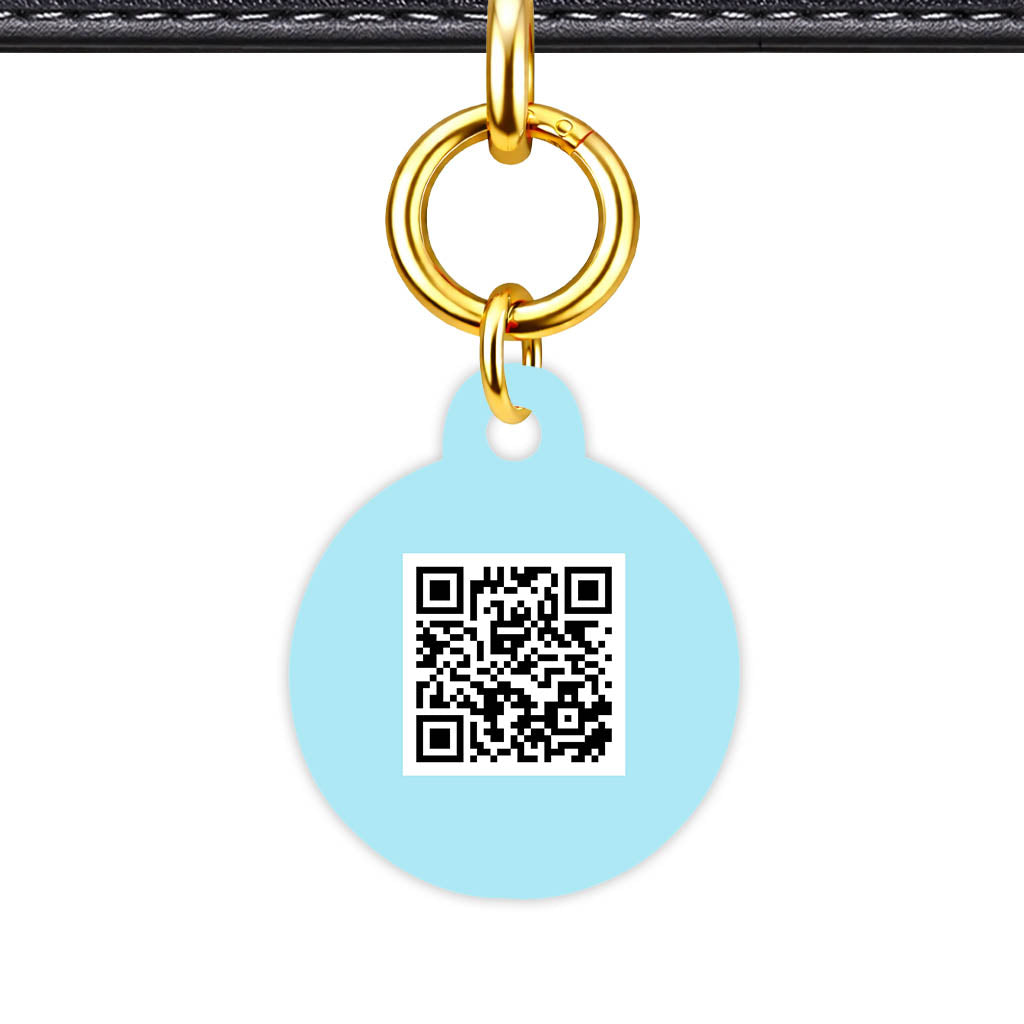 Light and Navy Blue QR Smart Pet Id Tag (Dog Tag & Cat Tag)