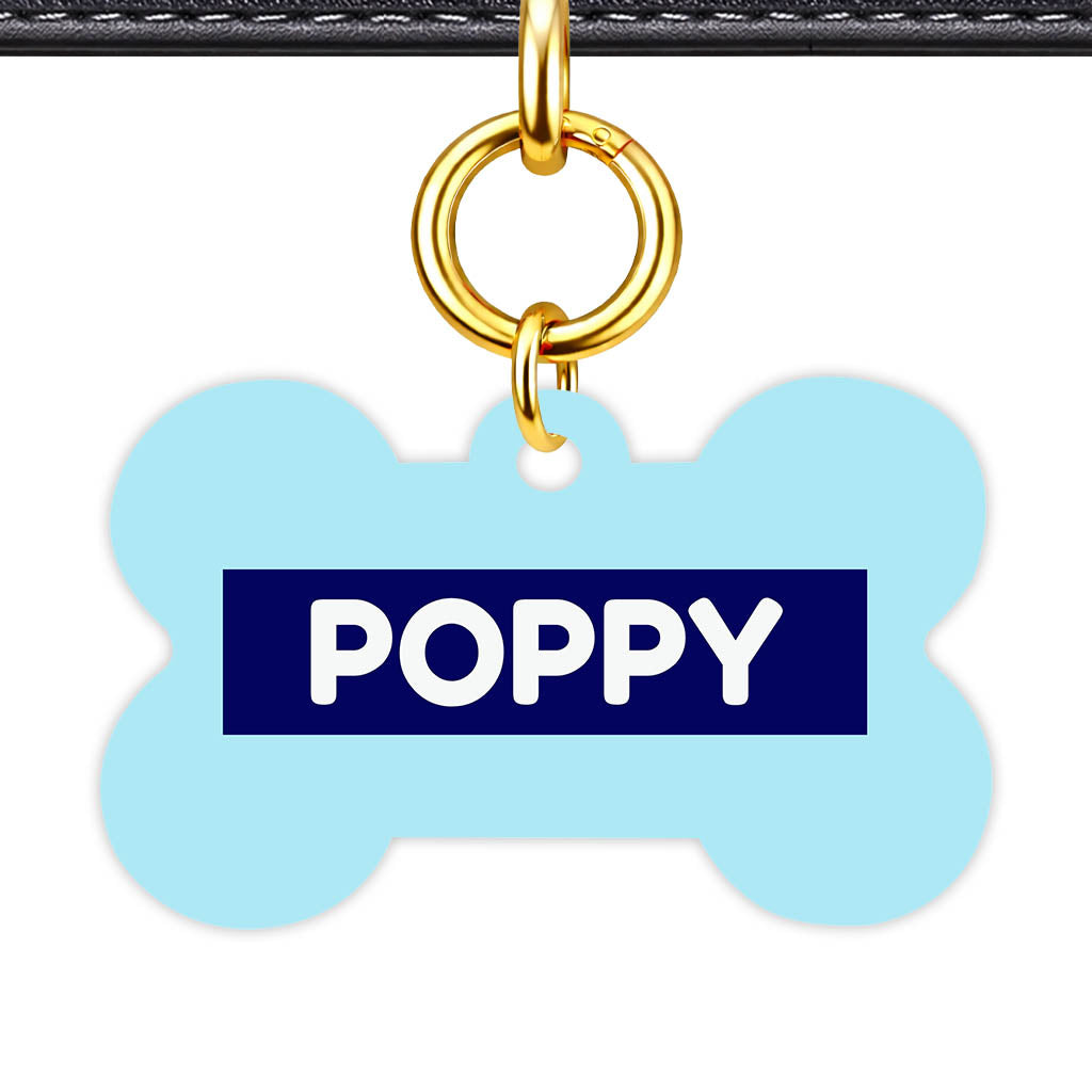 Light and Navy Blue Classic Pet Id (Dog Tag & Cat Tag)