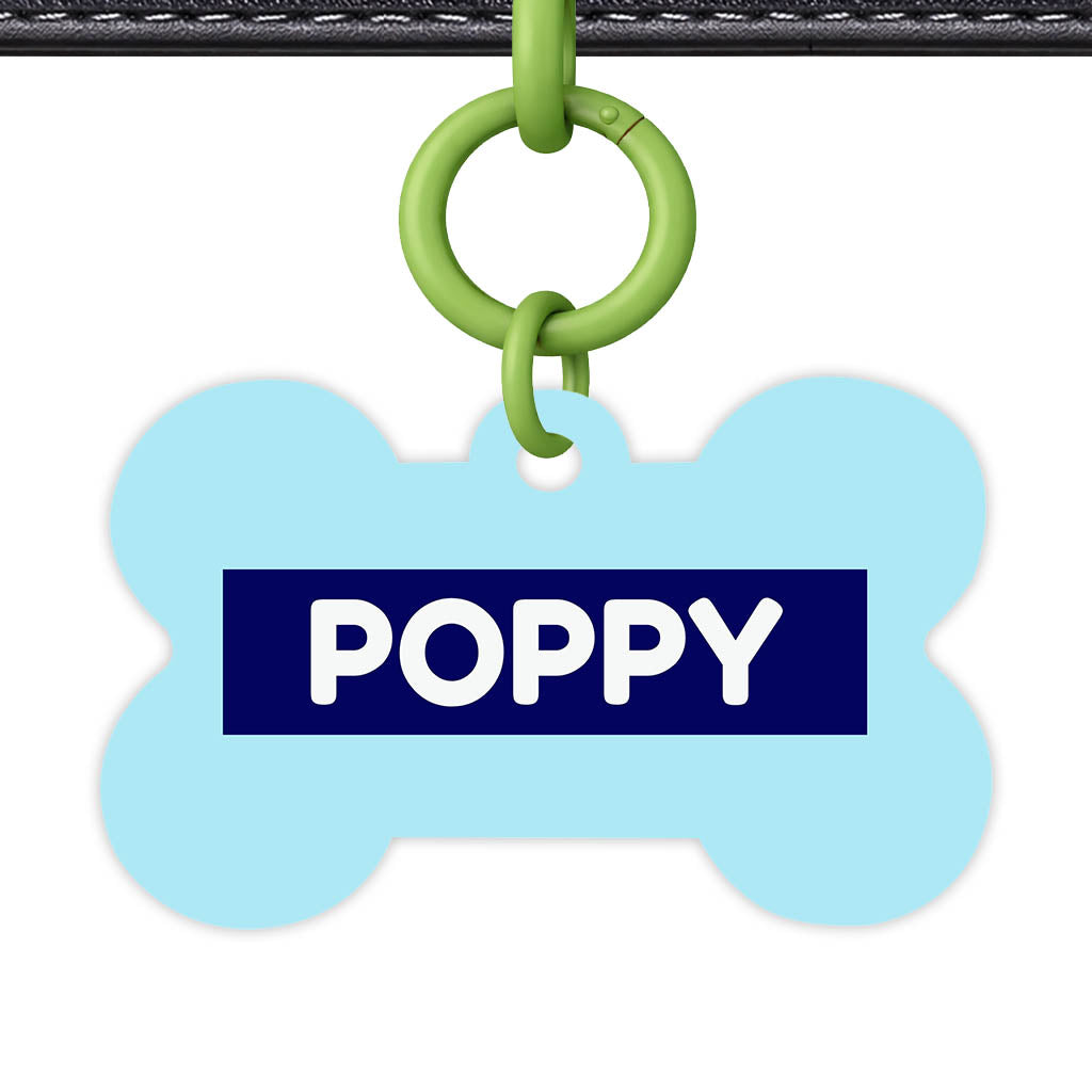 Light and Navy Blue QR Smart Pet Id Tag (Dog Tag & Cat Tag)