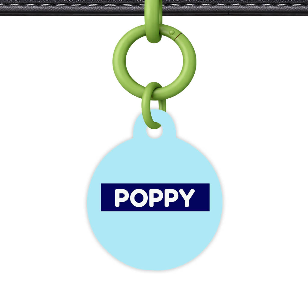 Light and Navy Blue QR Smart Pet Id Tag (Dog Tag & Cat Tag)