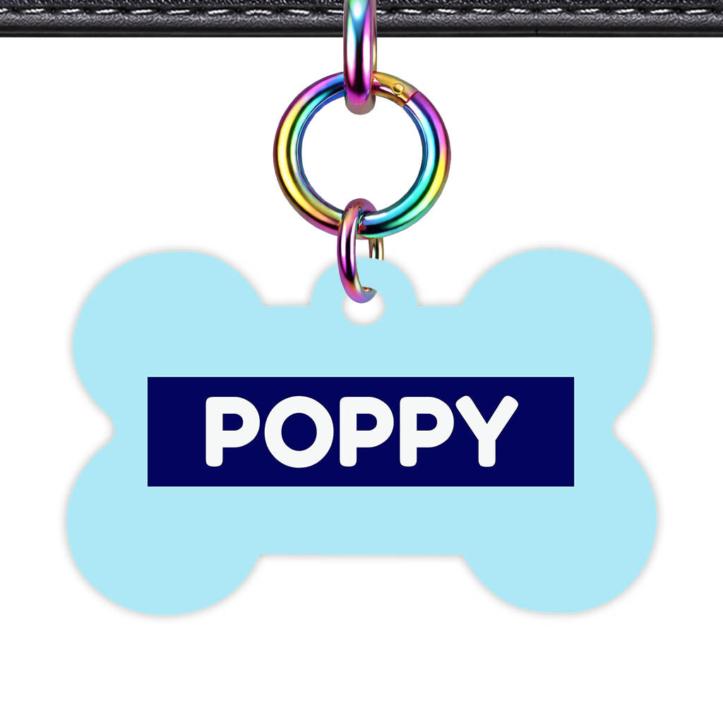 Light and Navy Blue Classic Pet Id (Dog Tag & Cat Tag)
