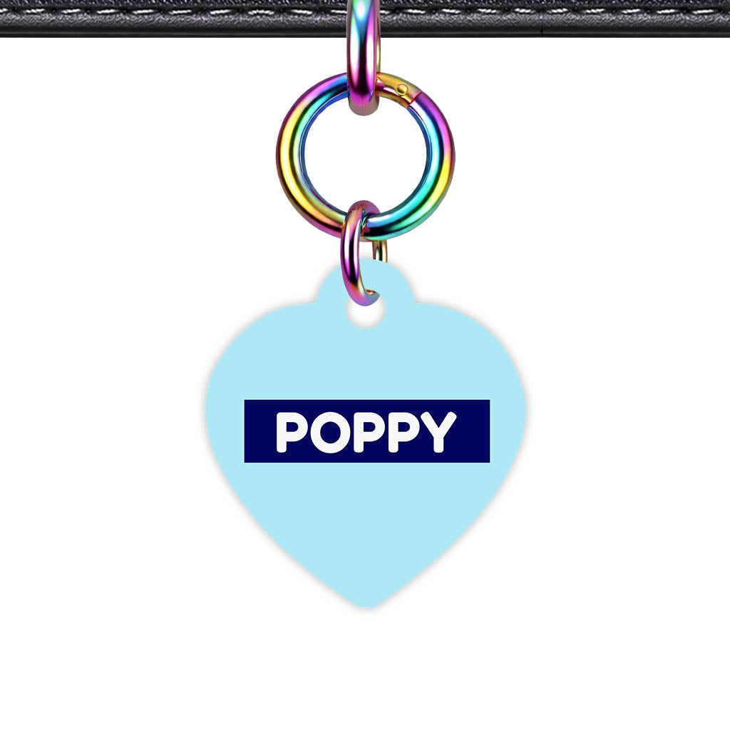 Light and Navy Blue QR Smart Pet Id Tag (Dog Tag & Cat Tag)