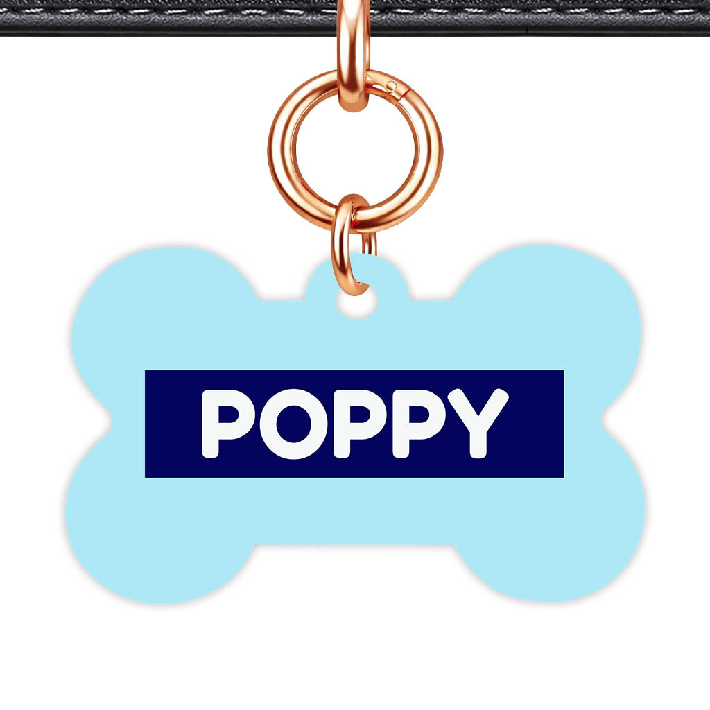 Light and Navy Blue Classic Pet Id (Dog Tag & Cat Tag)