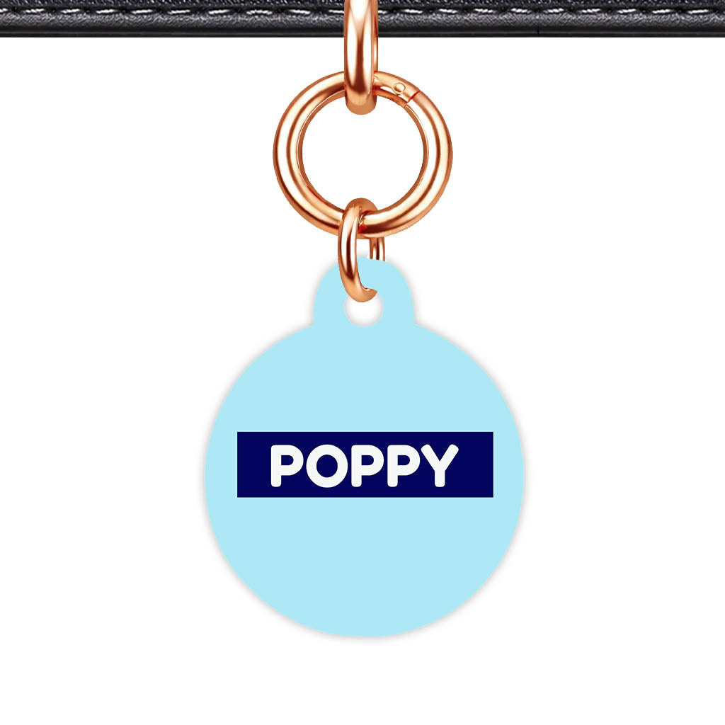 Light and Navy Blue QR Smart Pet Id Tag (Dog Tag & Cat Tag)