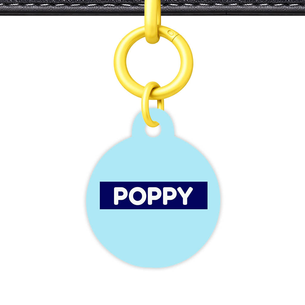Light and Navy Blue QR Smart Pet Id Tag (Dog Tag & Cat Tag)