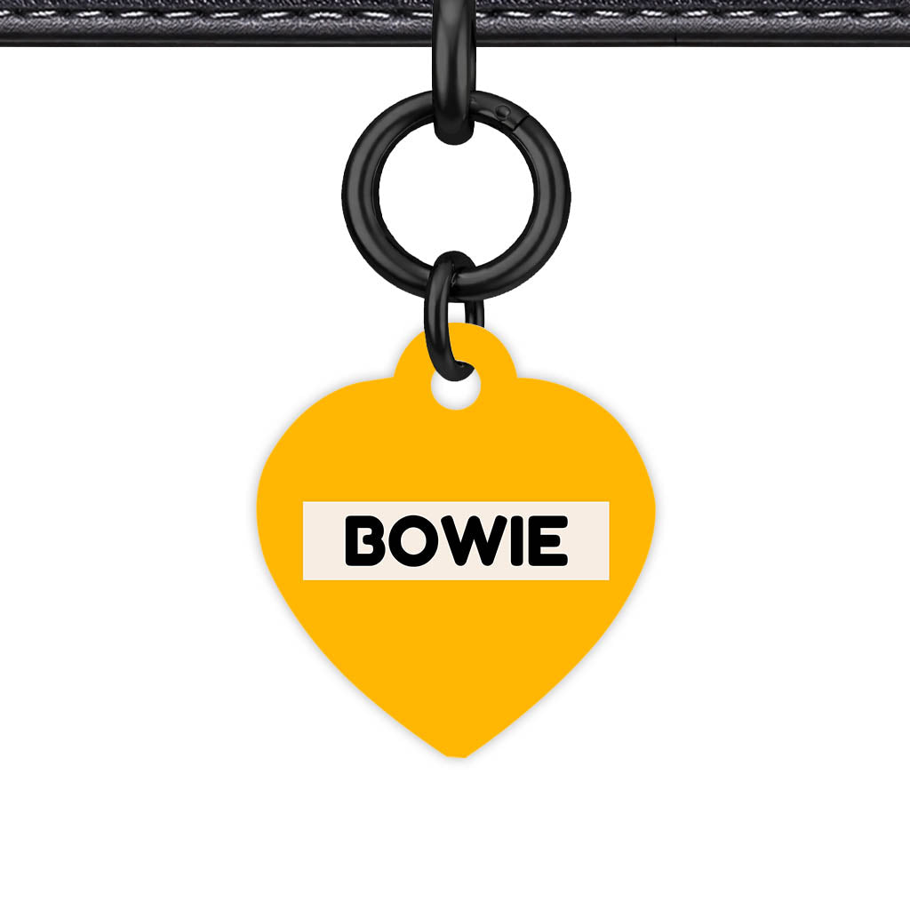 Mustard and Cream Classic Pet Id (Dog Tag & Cat Tag) Orange and Navy