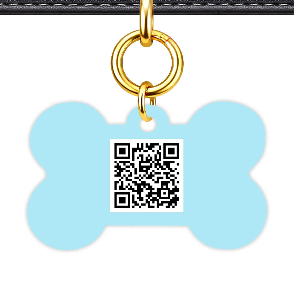 Light and Navy Blue QR Smart Pet Id Tag (Dog Tag & Cat Tag)