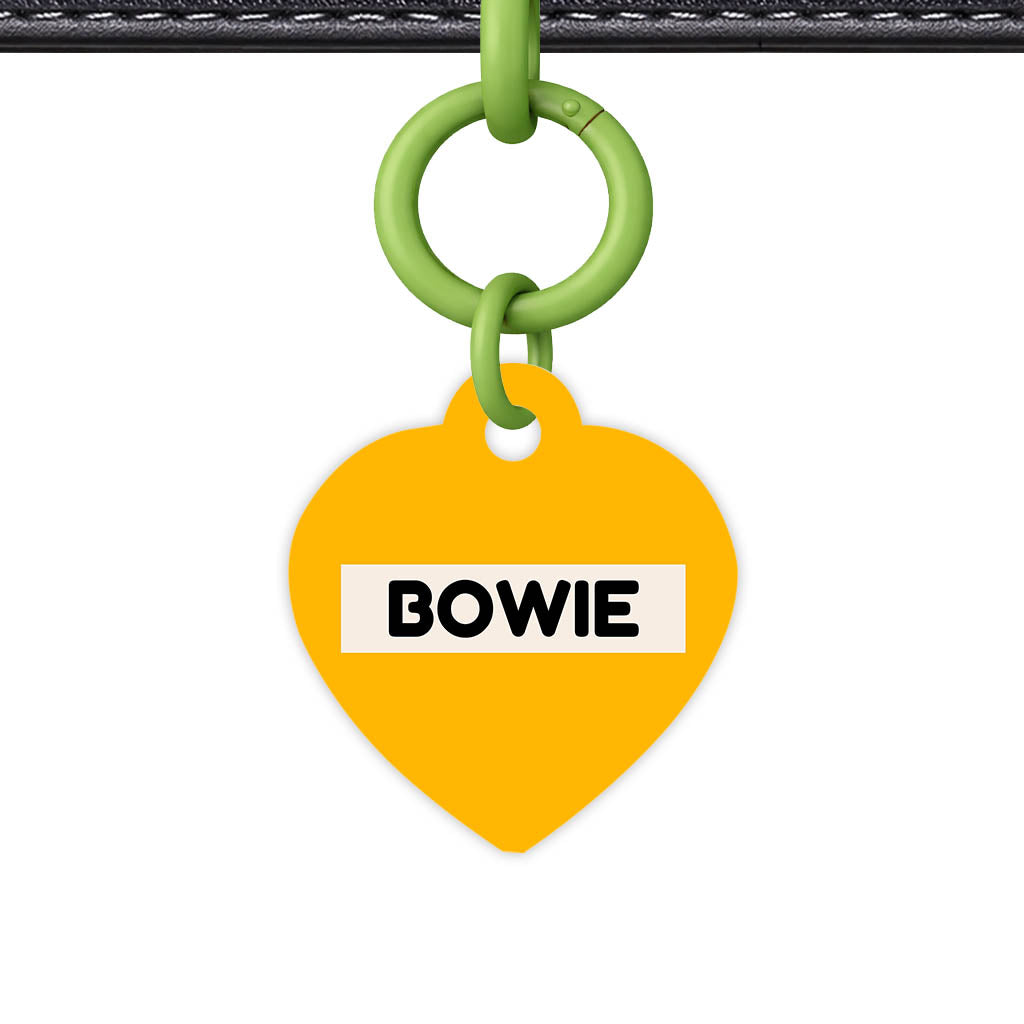 Mustard and Cream Classic Pet Id (Dog Tag & Cat Tag) Orange and Navy
