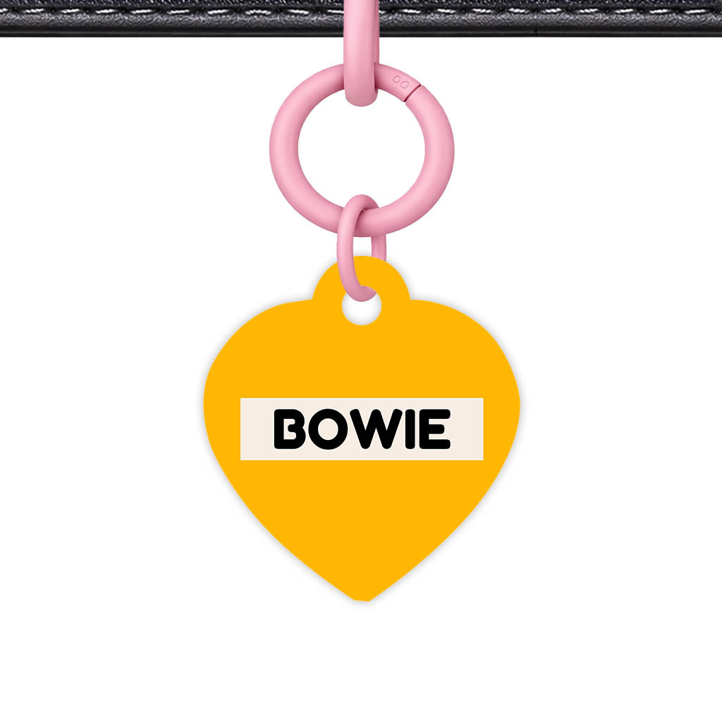 Mustard and Cream Classic Pet Id (Dog Tag & Cat Tag) Orange and Navy