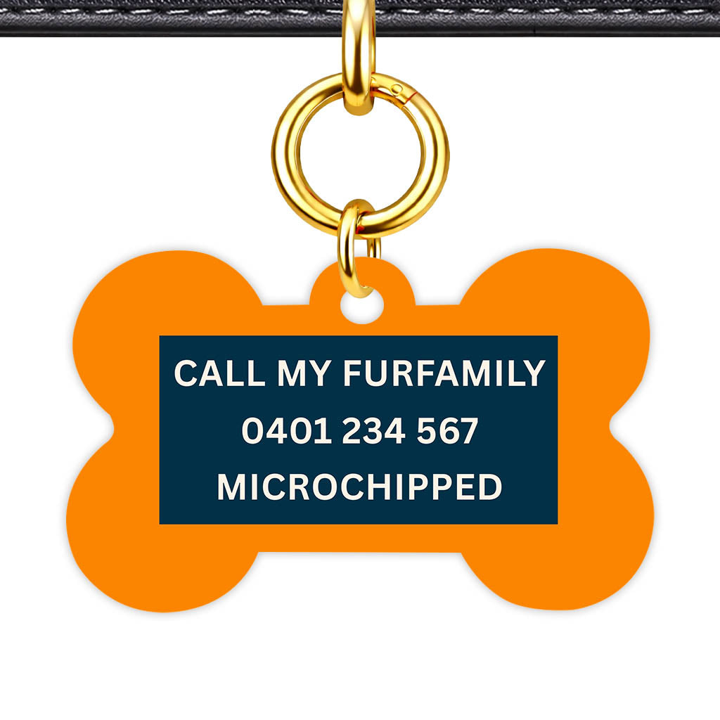 Orange and Navy Classic Pet Id (Dog Tag & Cat Tag)