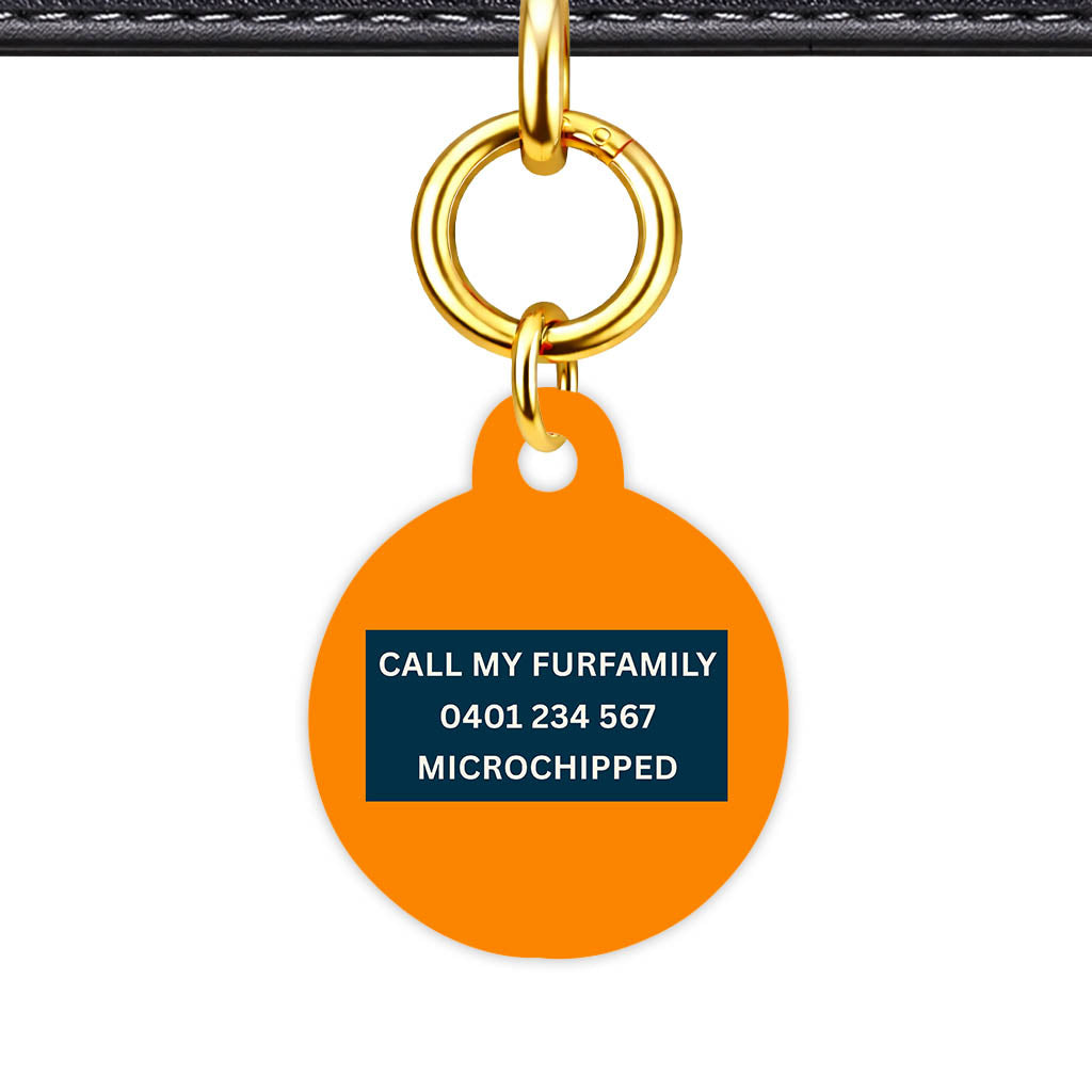 Orange and Navy Classic Pet Id (Dog Tag & Cat Tag)