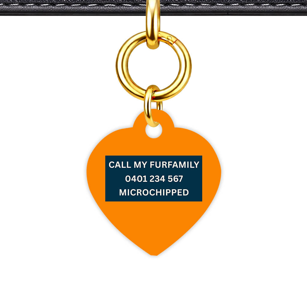 Orange and Navy Classic Pet Id (Dog Tag & Cat Tag)