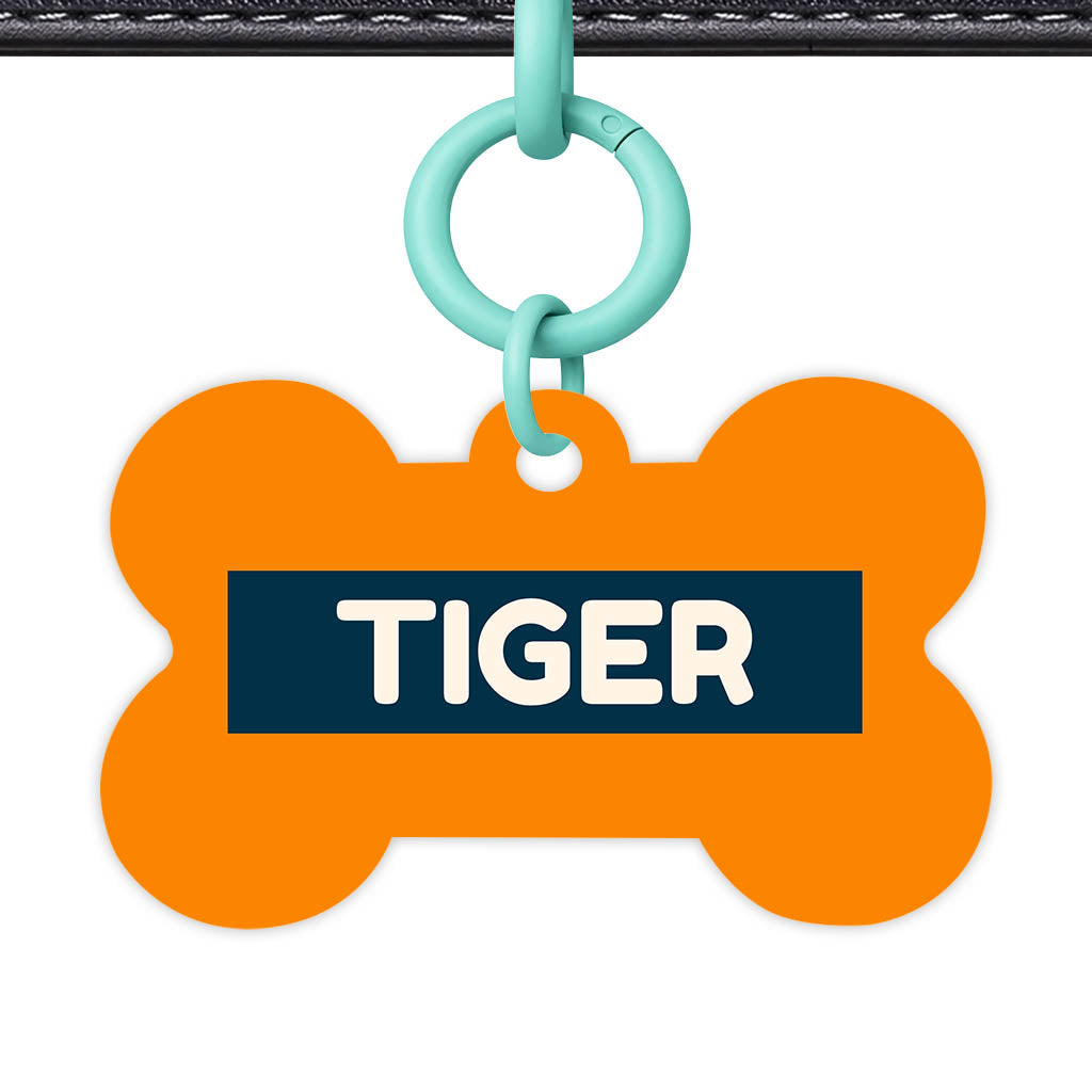 Orange and Navy Classic Pet Id (Dog Tag & Cat Tag)