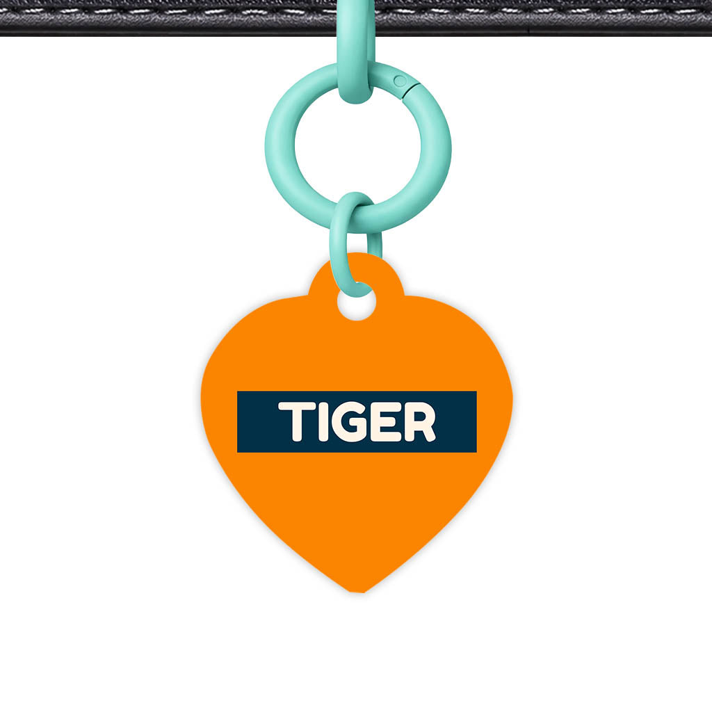 Orange and Navy Classic Pet Id (Dog Tag & Cat Tag)