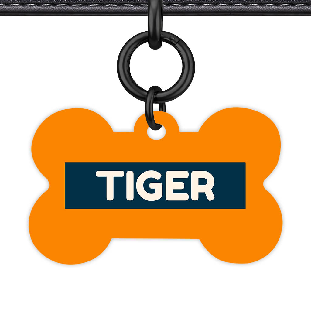 Orange and Navy QR Smart Pet Id Tag (Dog Tag & Cat Tag)