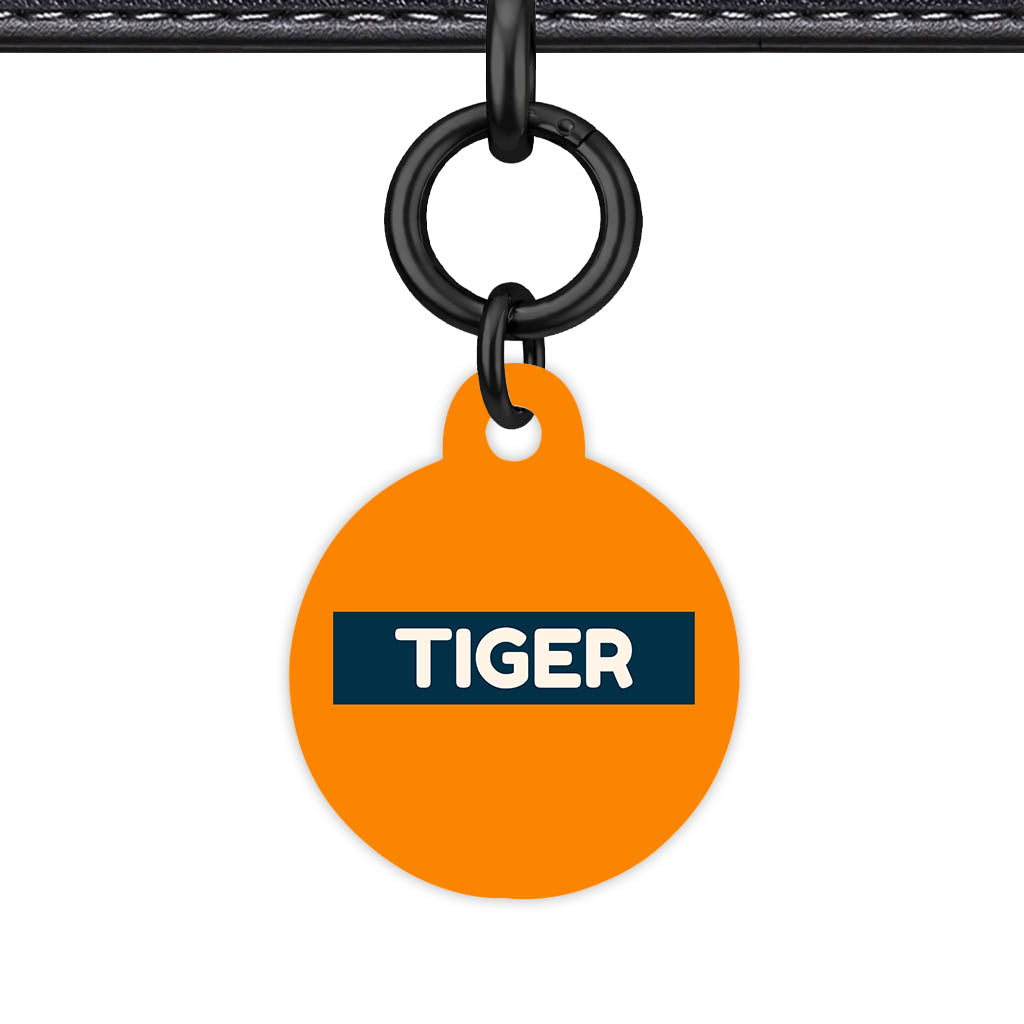 Orange and Navy QR Smart Pet Id Tag (Dog Tag & Cat Tag)