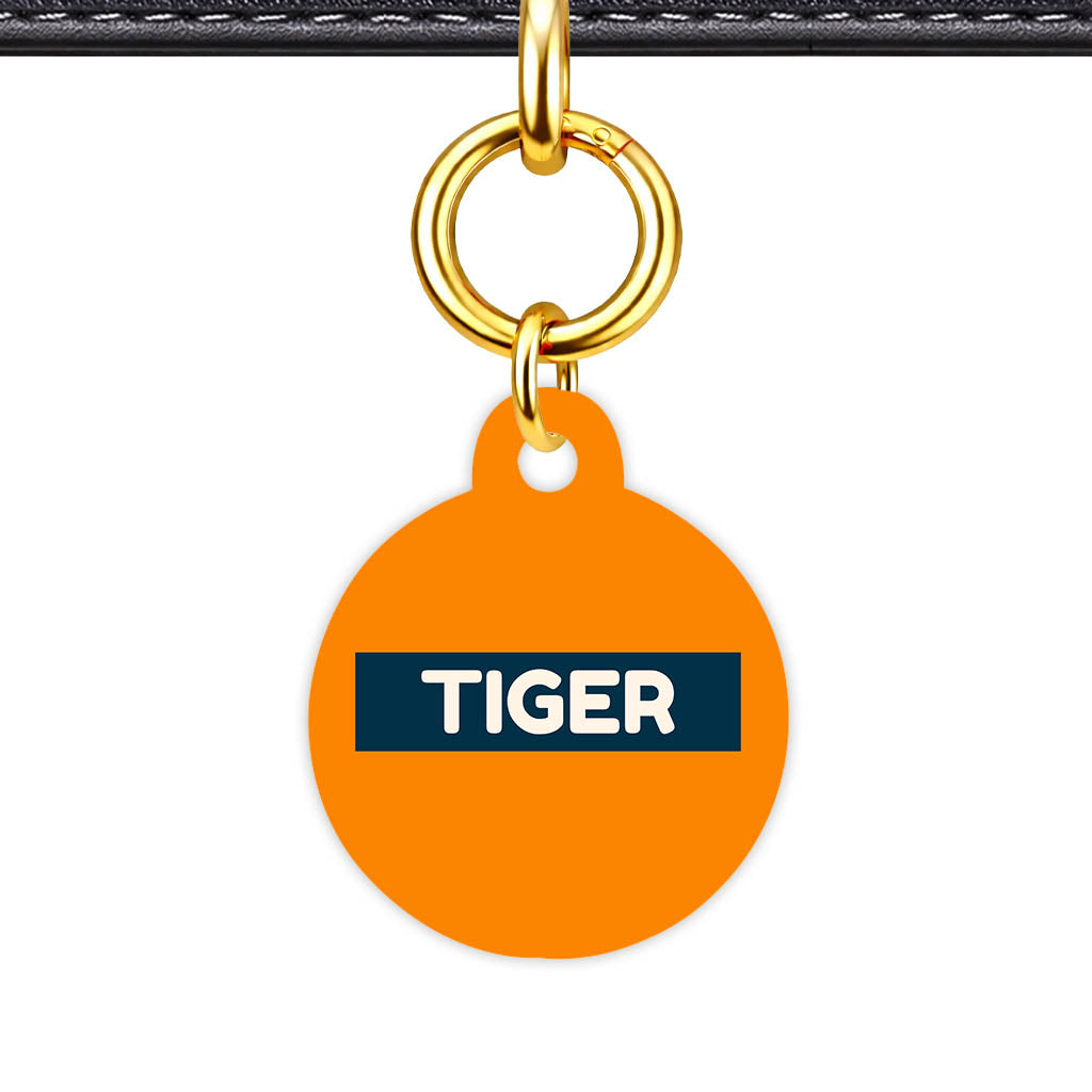 Orange and Navy QR Smart Pet Id Tag (Dog Tag & Cat Tag)