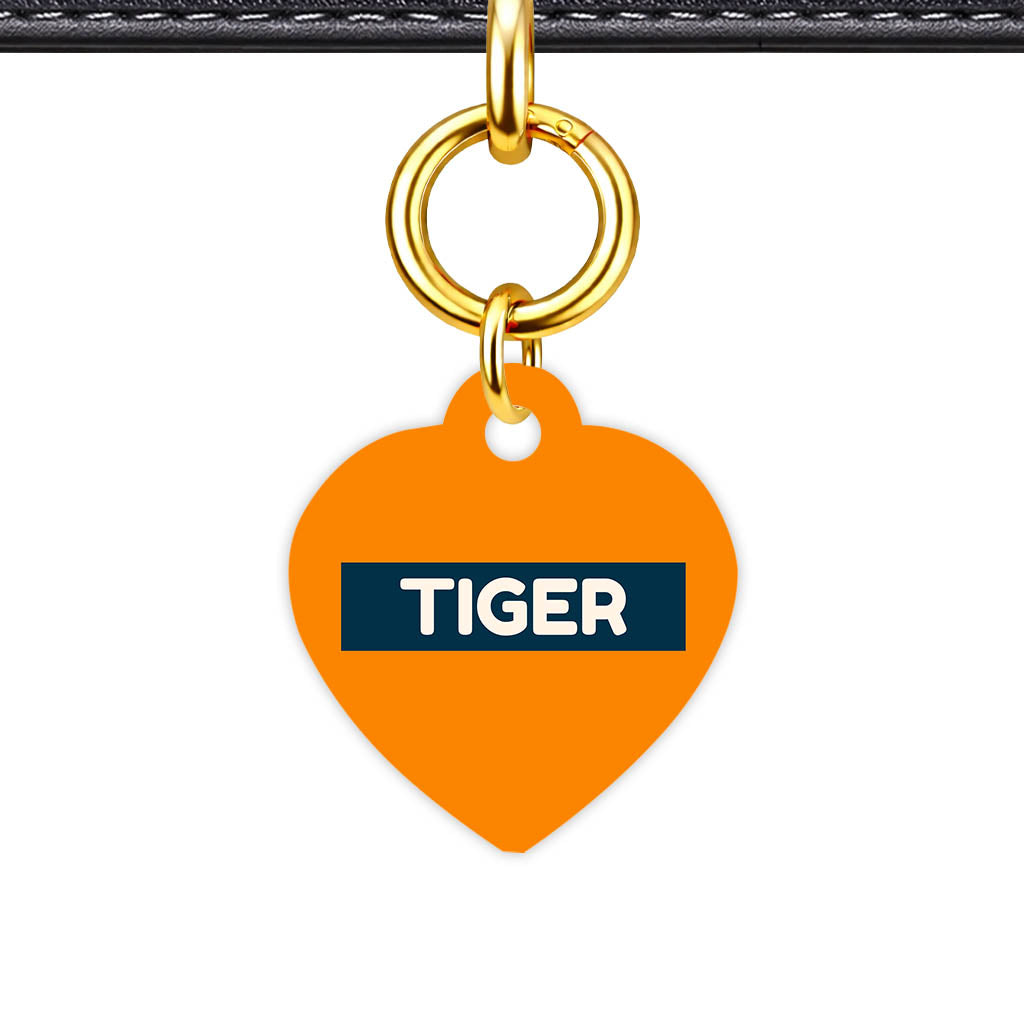 Orange and Navy QR Smart Pet Id Tag (Dog Tag & Cat Tag)