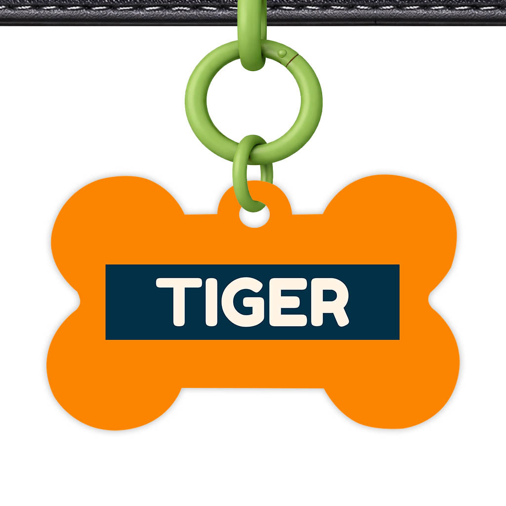 Orange and Navy QR Smart Pet Id Tag (Dog Tag & Cat Tag)