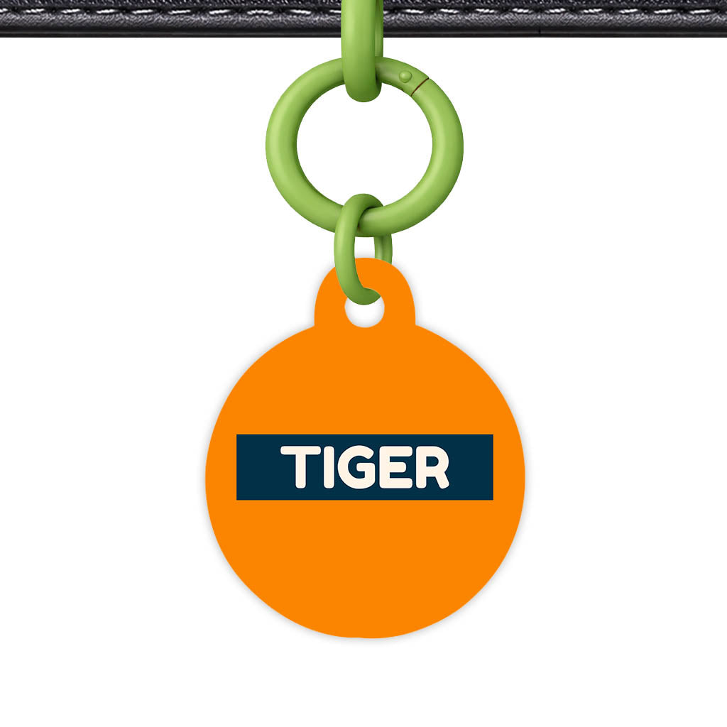 Orange and Navy Classic Pet Id (Dog Tag & Cat Tag)
