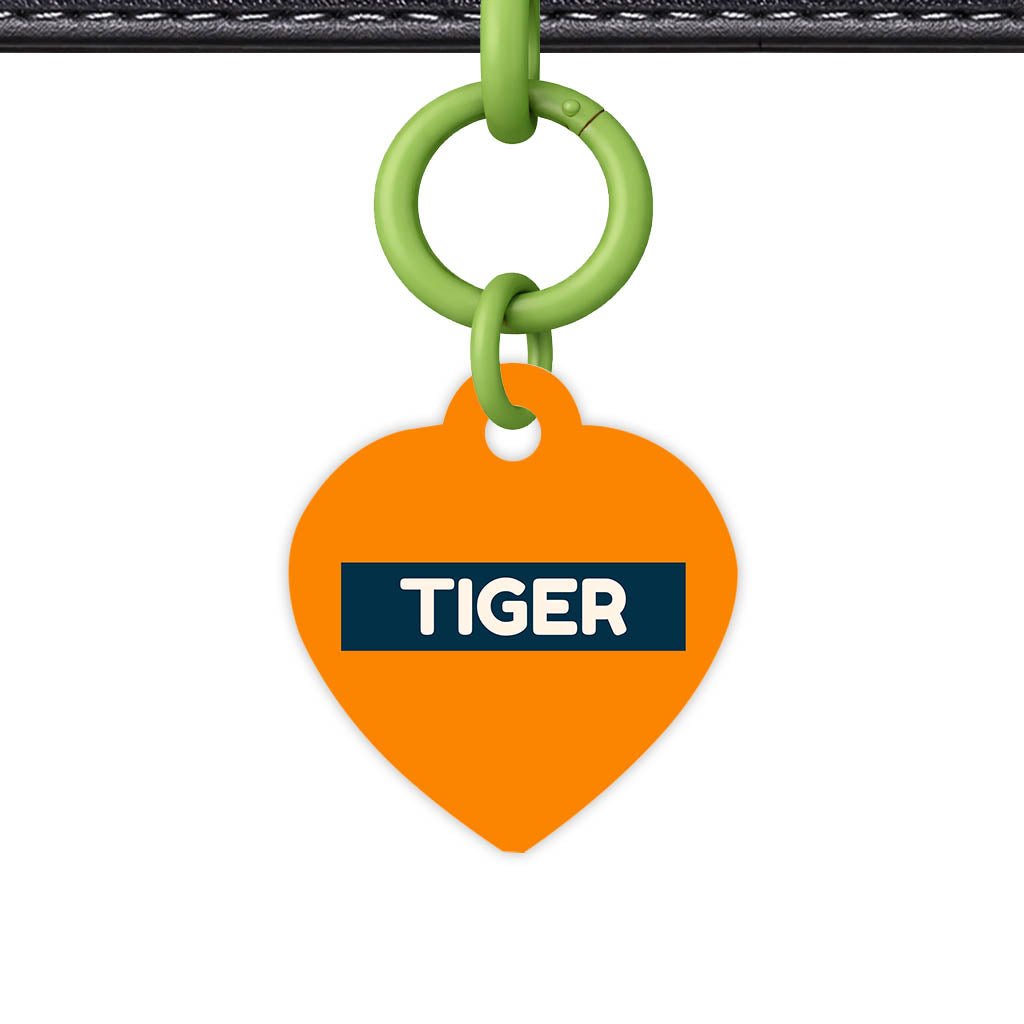 Orange and Navy QR Smart Pet Id Tag (Dog Tag & Cat Tag)