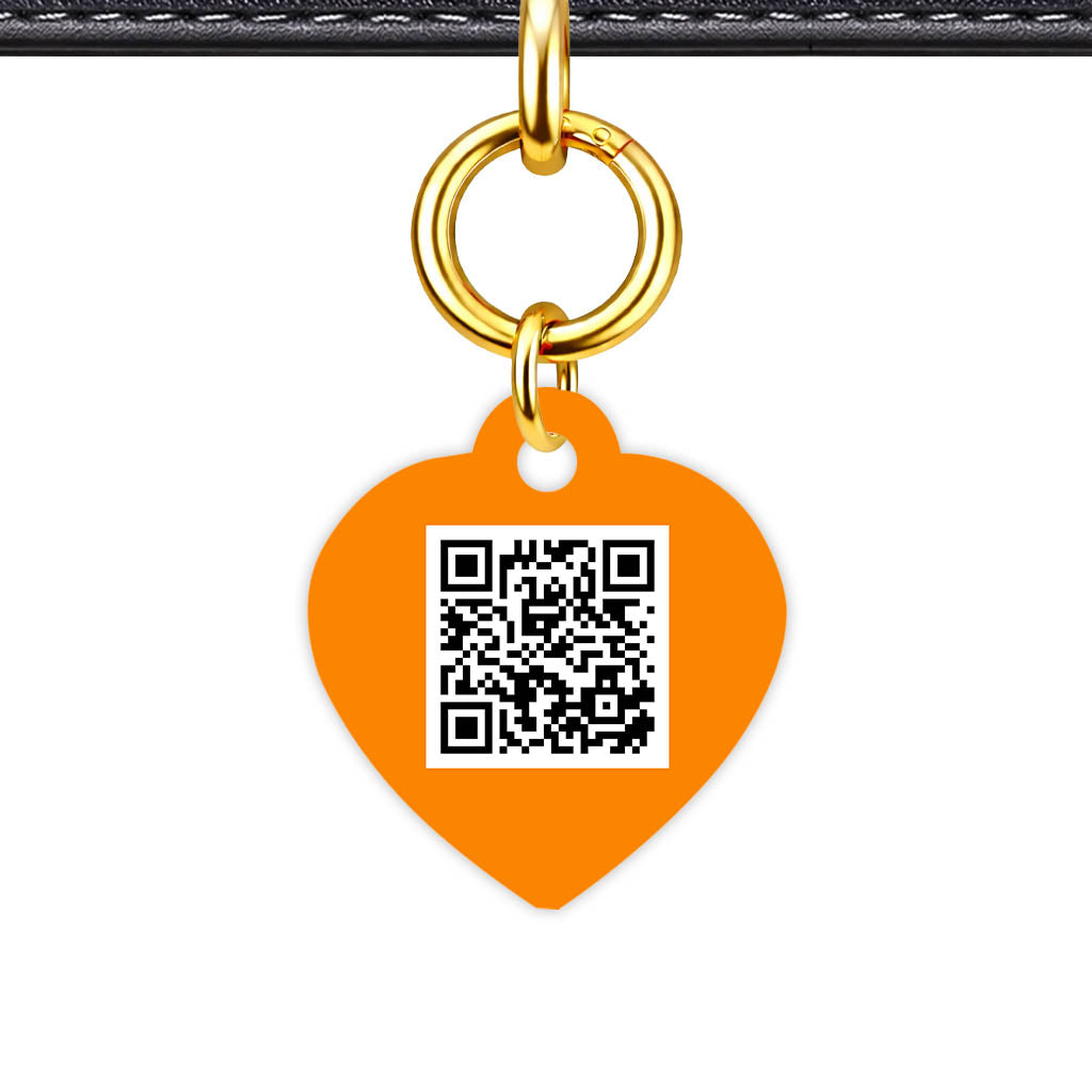 Orange and Navy QR Smart Pet Id Tag (Dog Tag & Cat Tag)