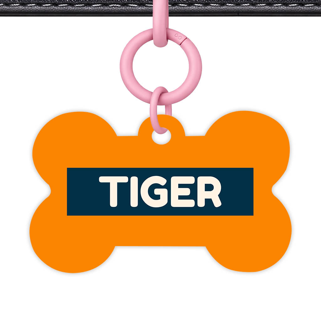 Orange and Navy Classic Pet Id (Dog Tag & Cat Tag)