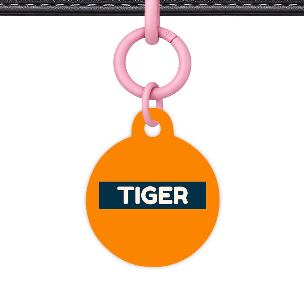Orange and Navy Classic Pet Id (Dog Tag & Cat Tag)