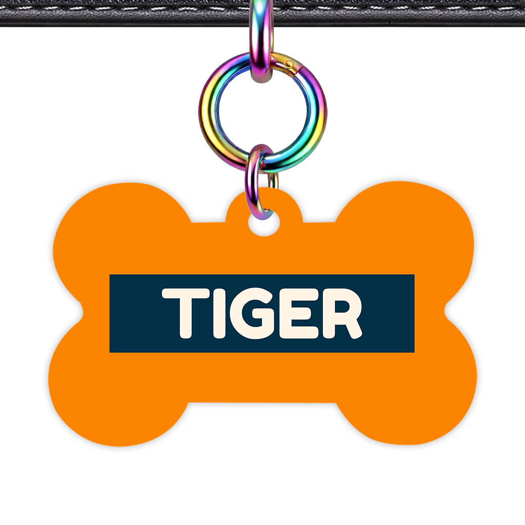 Orange and Navy QR Smart Pet Id Tag (Dog Tag & Cat Tag)
