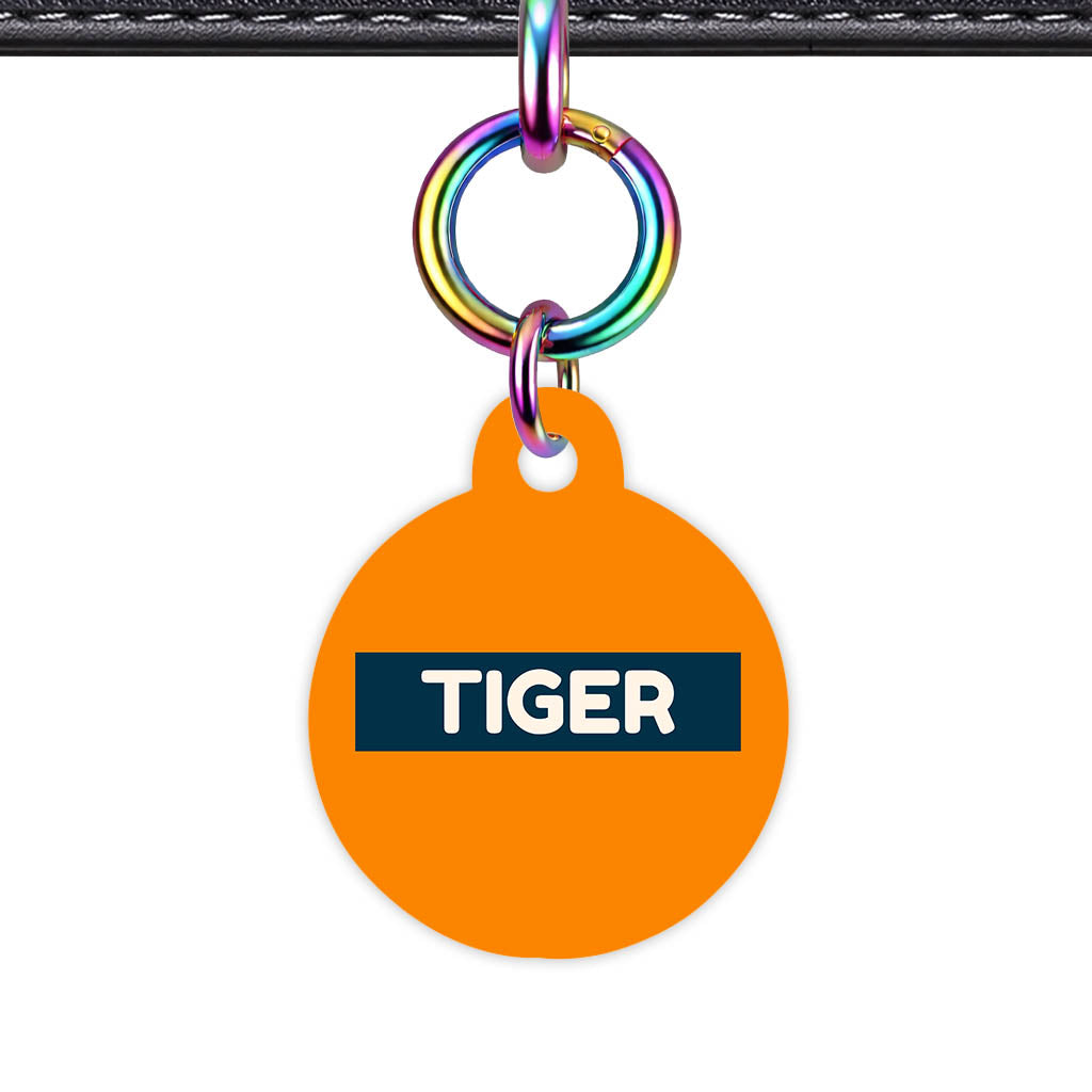Orange and Navy Classic Pet Id (Dog Tag & Cat Tag)