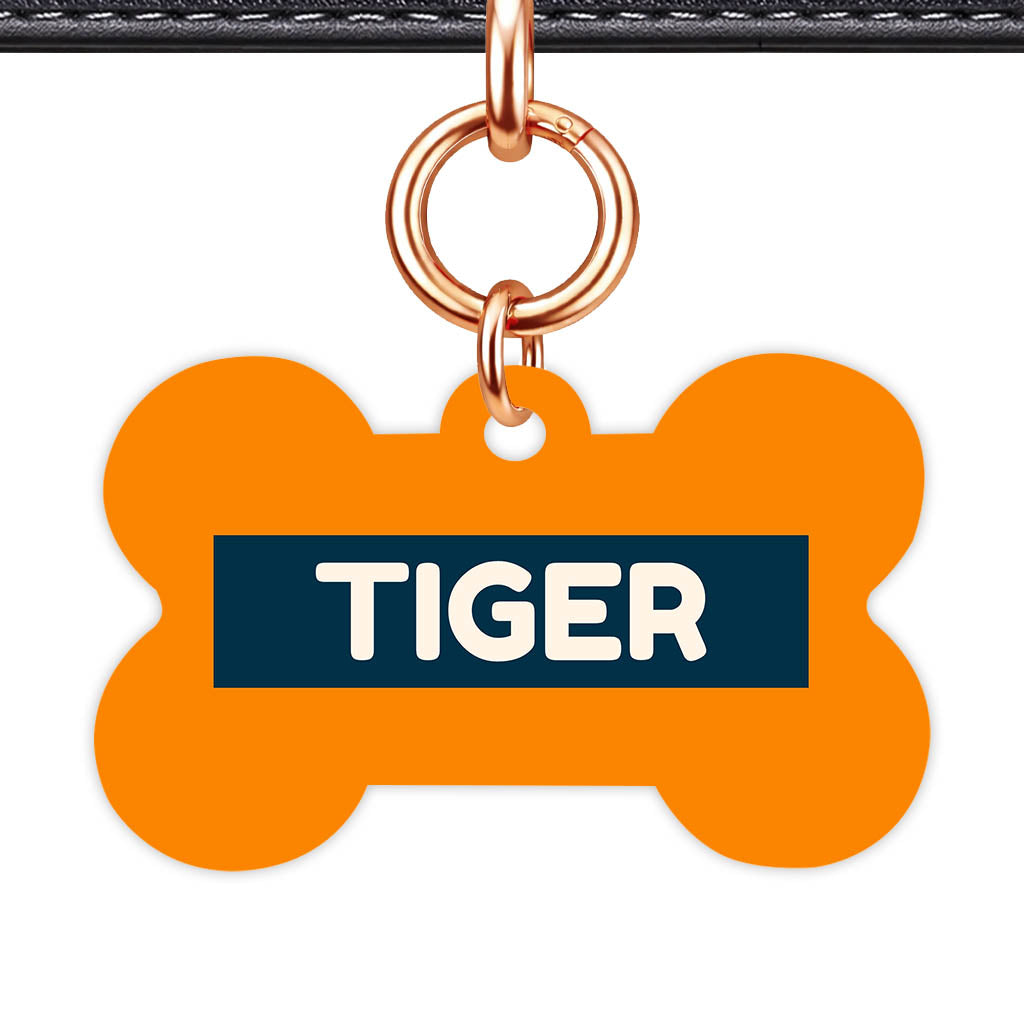 Orange and Navy QR Smart Pet Id Tag (Dog Tag & Cat Tag)