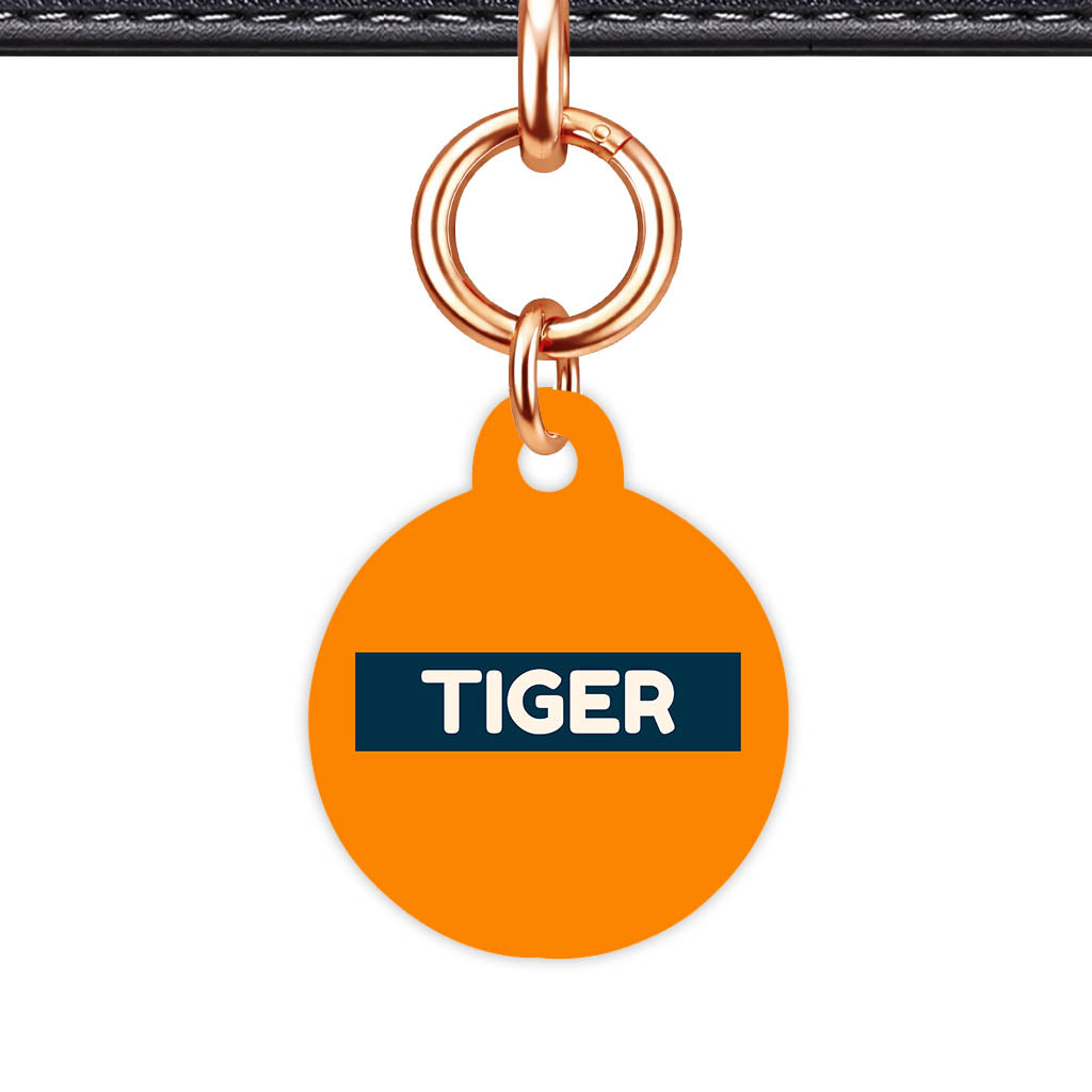 Orange and Navy QR Smart Pet Id Tag (Dog Tag & Cat Tag)