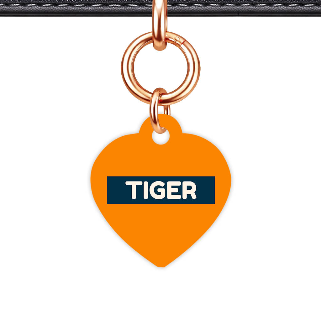 Orange and Navy Classic Pet Id (Dog Tag & Cat Tag)