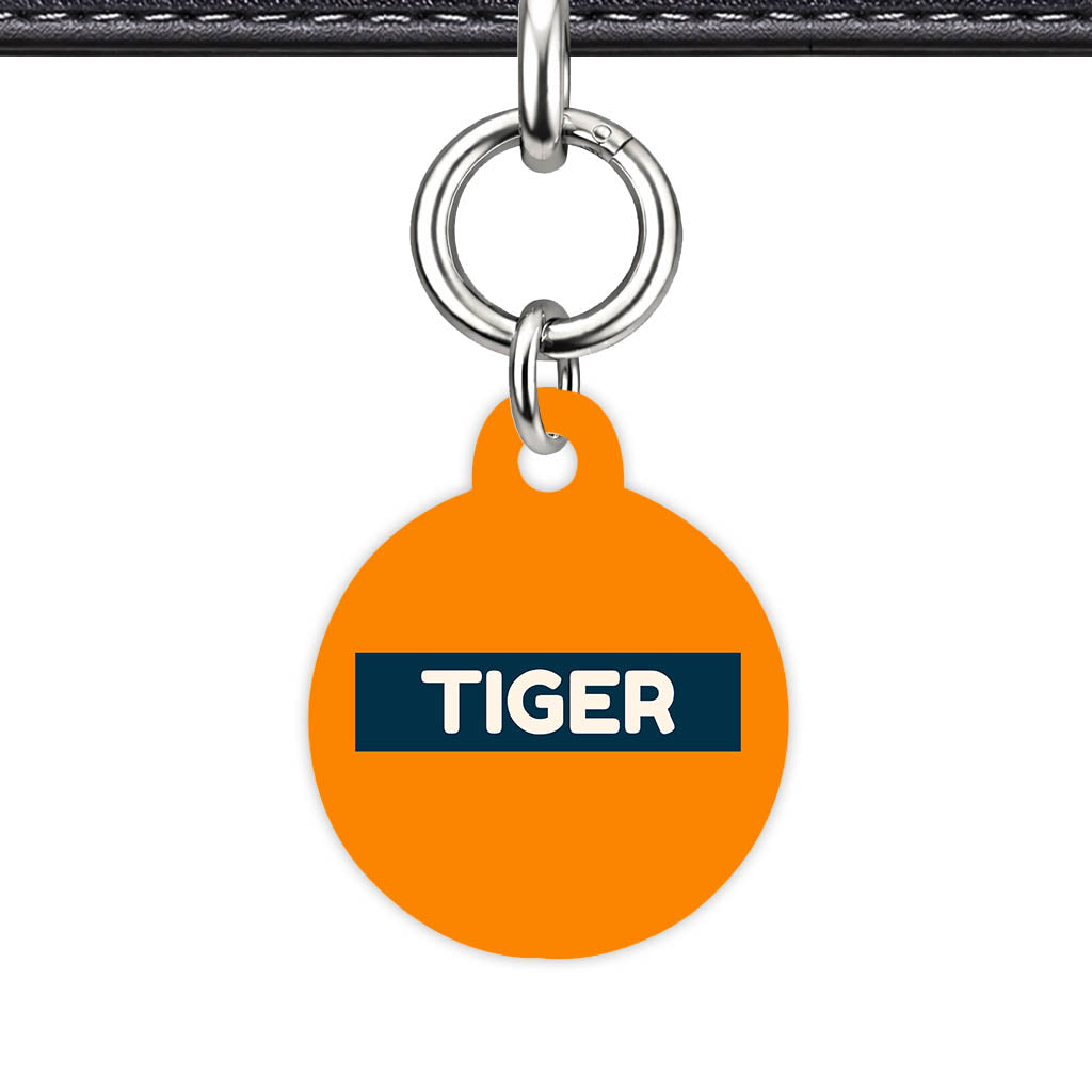 Orange and Navy Classic Pet Id (Dog Tag & Cat Tag)