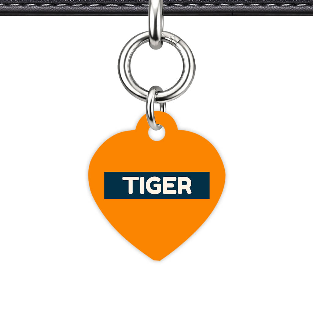 Orange and Navy QR Smart Pet Id Tag (Dog Tag & Cat Tag)
