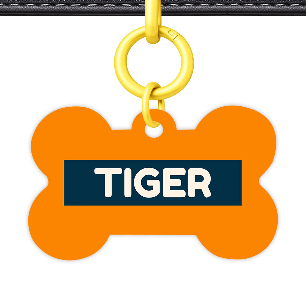 Orange and Navy Classic Pet Id (Dog Tag & Cat Tag)
