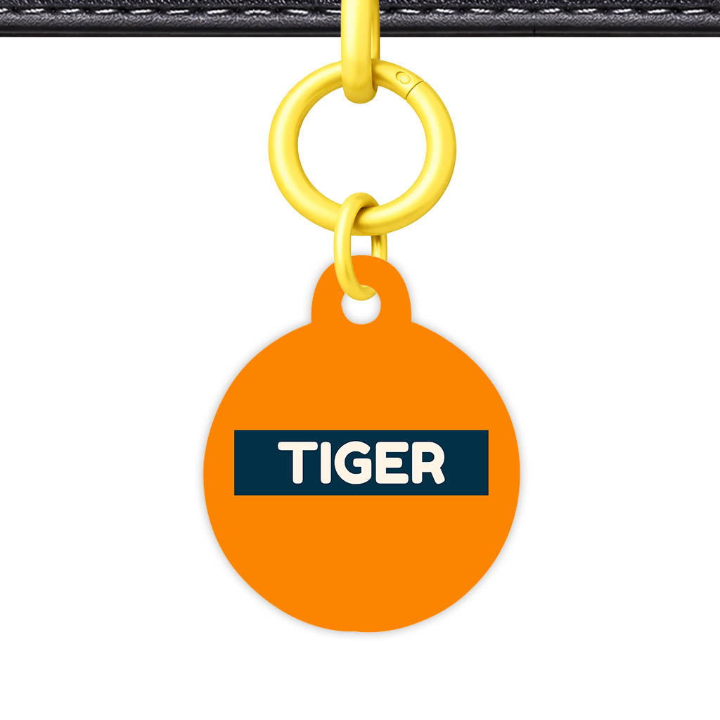 Orange and Navy QR Smart Pet Id Tag (Dog Tag & Cat Tag)