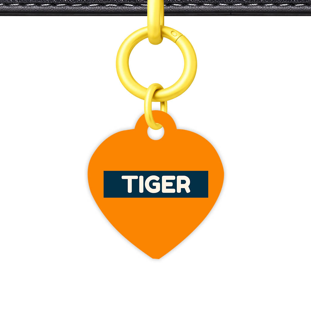 Orange and Navy QR Smart Pet Id Tag (Dog Tag & Cat Tag)