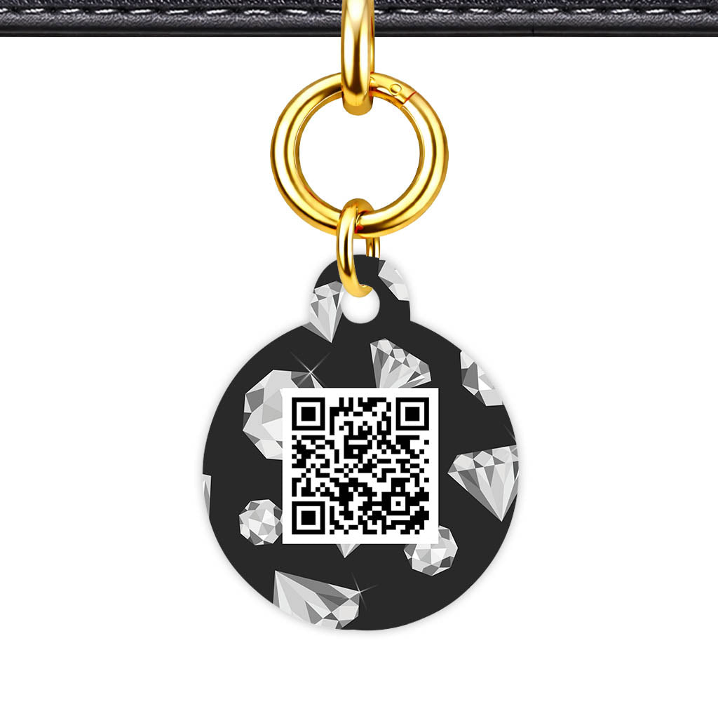 Diamonds Mono QR Smart Pet Id Tag (Dog Tag & Cat Tag)
