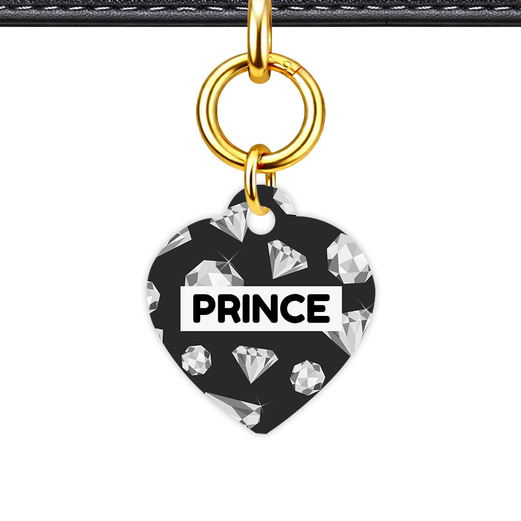 Patterns Dog Tag Gold Classic Vol 2 | 5 Designs | Heart Bone Circle | Pet ID Tag - Classic Id Unique Diamonds Mono Classic Pet Id Dog Tag And Cat Tag 2108